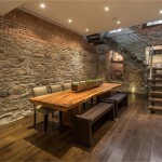 Exquisite Dining Rooms with Stone Walls